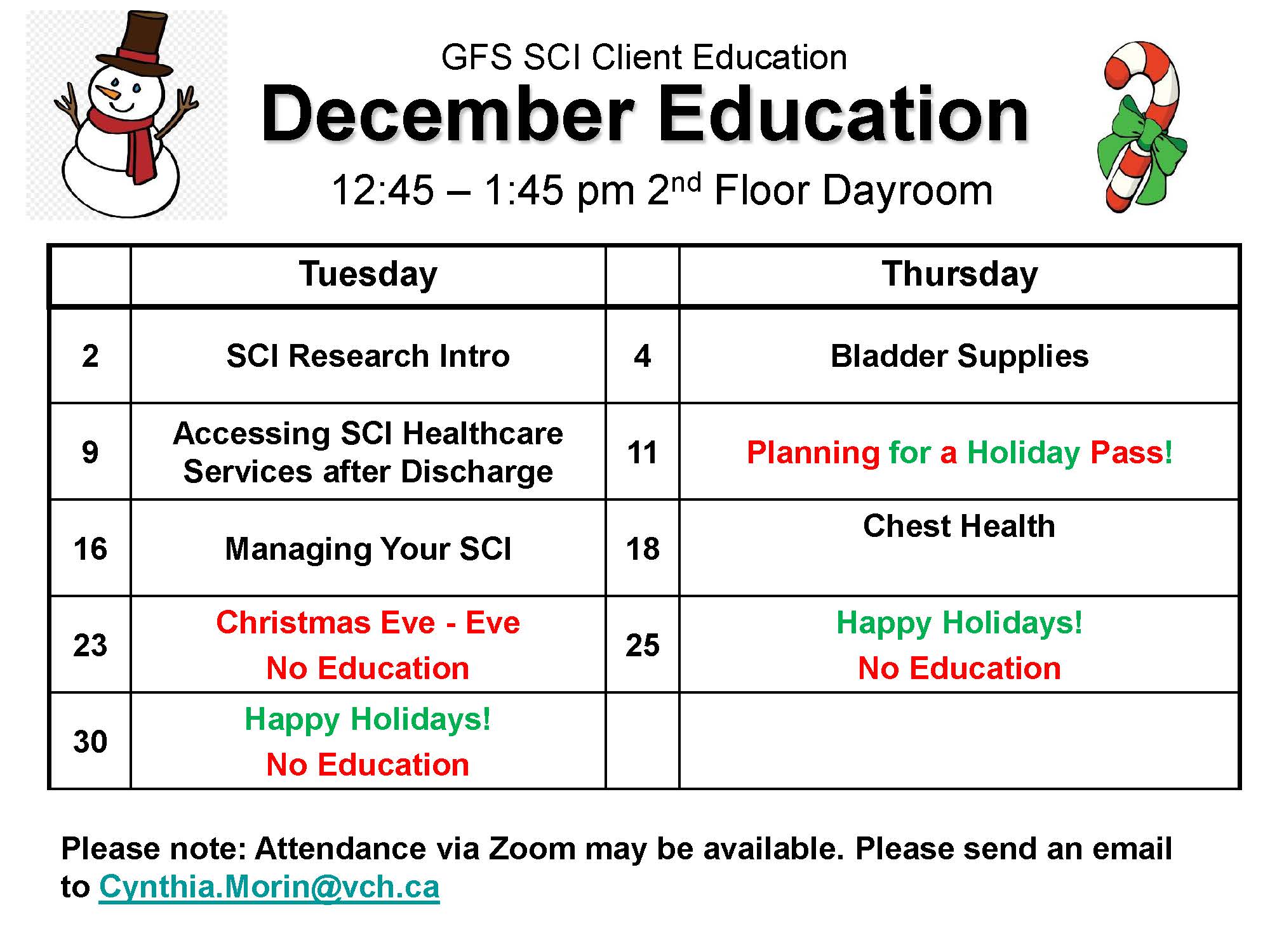 GF Strong Rehabilitation Spinal Cord Injury Client Education Calendar June 2024